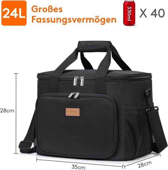 Detalle 2 de Lifewit 24L Kühltasche faltbar für bis zu 40 Dosen (klein) – wasserdichte Lunch- und Thermotasche