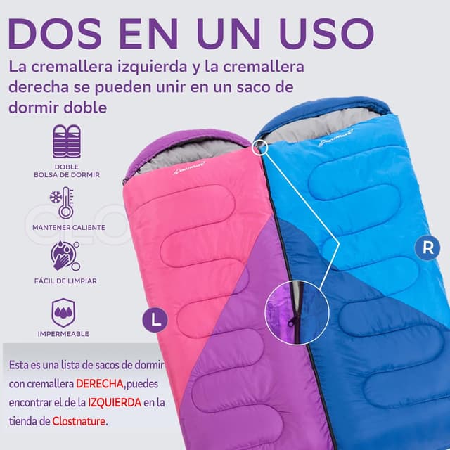 Thumbnail 3 de Clostnature Saco de Dormir Ligero 220x80 cm