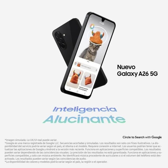 Detalle de Samsung Galaxy A26 5G con 6,7" AMOLED