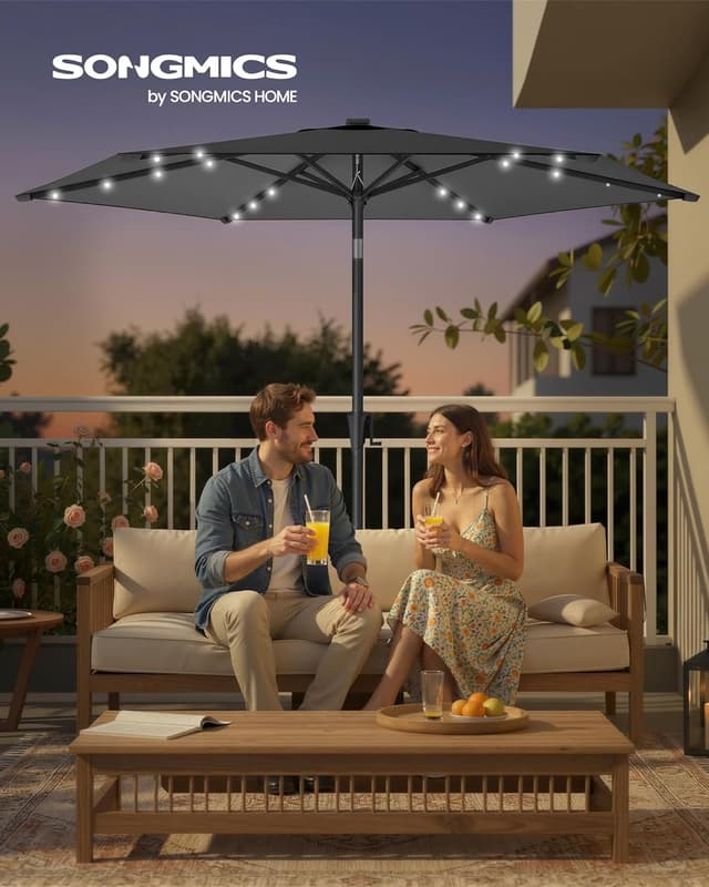 Detalle 2 de SONGMICS Sonnenschirm 270 cm mit LED