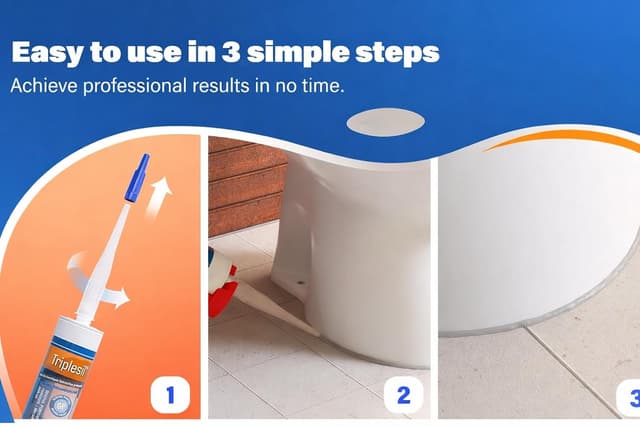 Detalle de Triplesil GP Triplesil Premium Sanitärsilikon, 6×310 ml (transparent) – wasserbeständig zum Abdichten