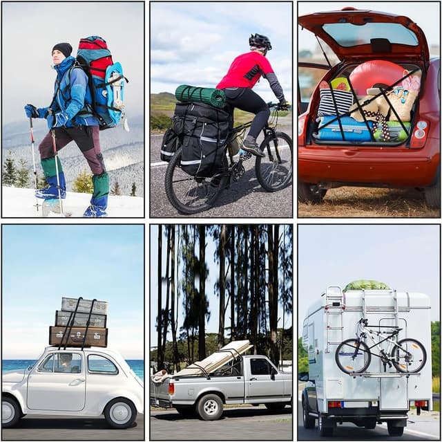 Thumbnail 6 de URAQT Lot de 4 sangles d’arrimage avec boucle à cliquet, 0,5 m x 25 mm (capacité 250 kg par pièce)