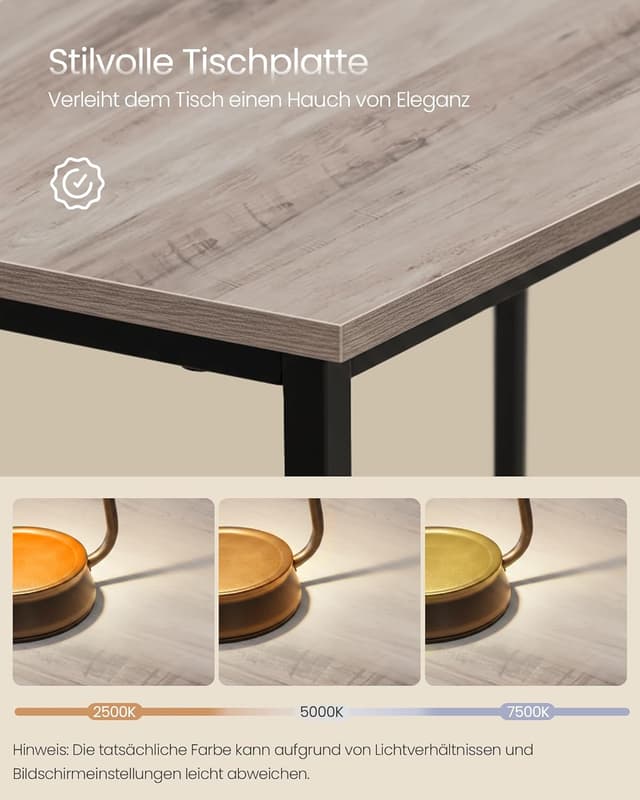 Thumbnail 6 de VASAGLE L-förmiger Schreibtisch (140 x 140 x 76 cm) für die Ecke – platzsparender Eck- & Gaming-Tisch Greige meliert-tintenschwarz