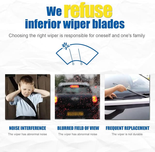 Detalle 2 de HRSNO All-Season Windshield Wiper Blade Replacement for BMW 420i (2016-2020), 24"+18" Pack of 2