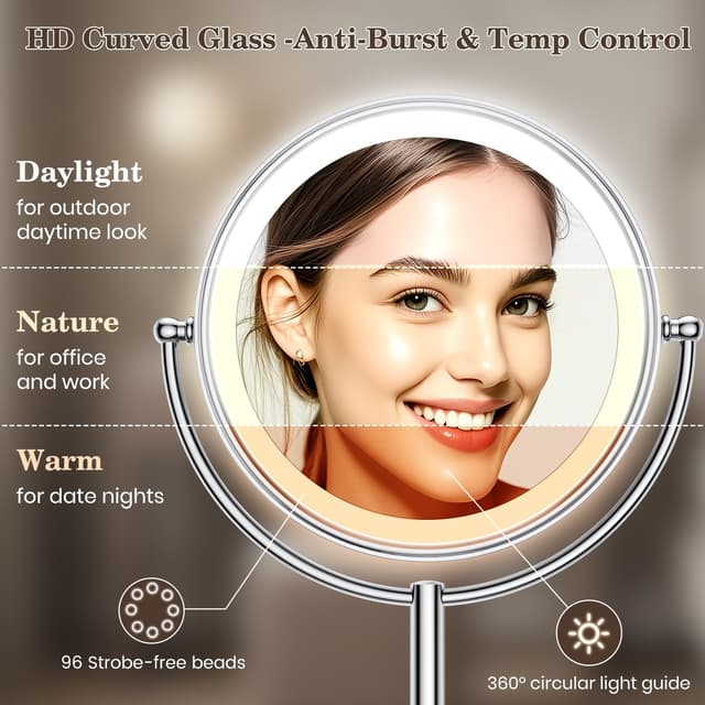 Detalle de VESAUR Upgraded 11" Lighted Vanity Mirror 15X 💄