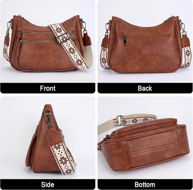 Detalle de VIMUTI Umhängetasche Damen mittelgroß – leichte Crossbody Bag mit vielen Fächern