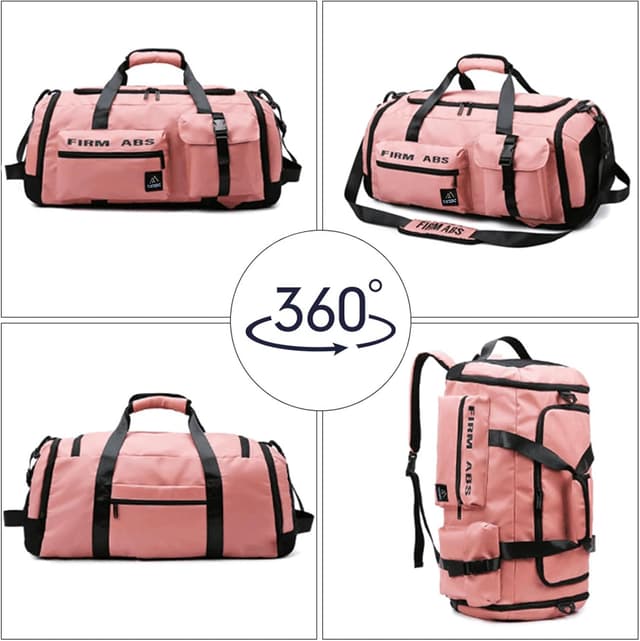Thumbnail 6 de Flintronic 65L borsa da viaggio impermeabile leggera con tracolla (rosa) – fine settimana e palestra
