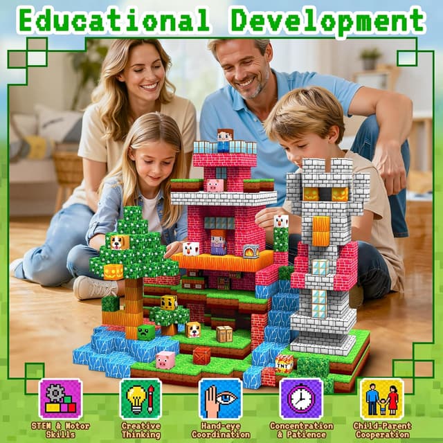 Thumbnail 5 de Subtail 216PCS Magnetic Blocks set