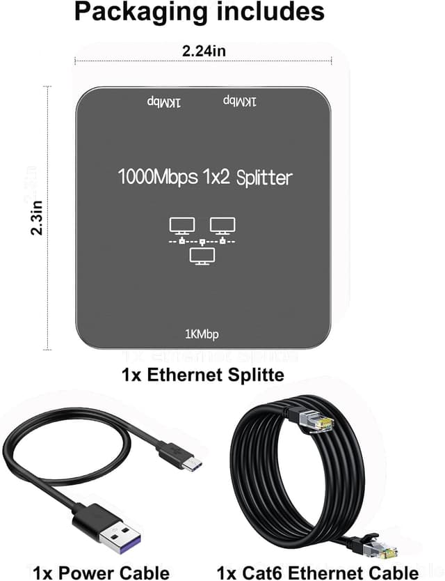 Detalle 1 de Uzifhdhi LAN Splitter 1 auf 2 1.000 Mbit/s