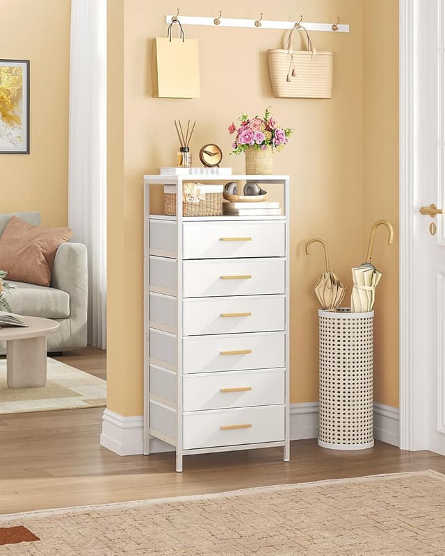 Thumbnail 2 de Hzuaneri Commode Chambre 6 tiroirs pliables blanc