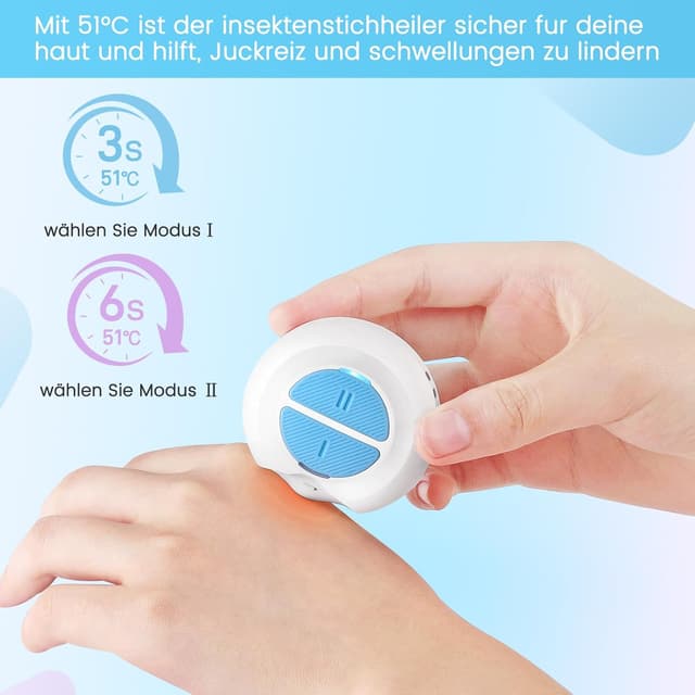 Detalle de NEU Insektenstichheiler USB wiederaufladbar – Hitzestift gegen Mückenstiche mit 2 Modi