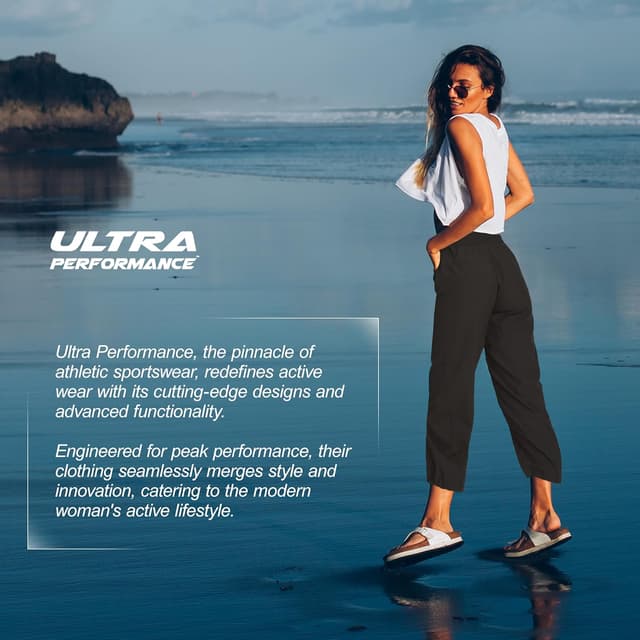 Detalle de Ultra Performance Women’s Ultra Performance Capri Pants (2-Pack) with Four-Way Stretch & Cargo Pockets