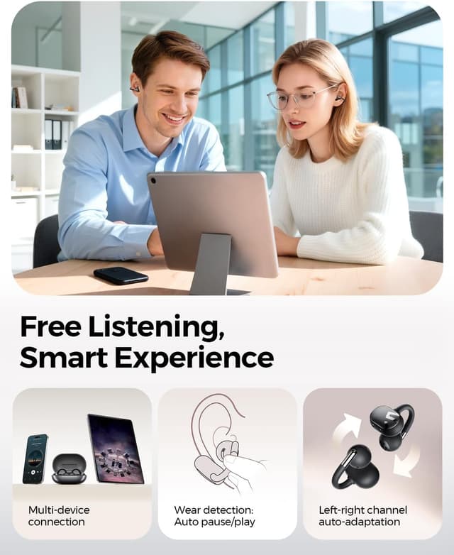 Detalle de SoundPEATS Clip1 Open-Ear Bluetooth 40H