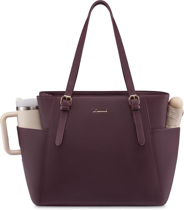 Thumbnail 6 de LOVEVOOK Leather Work Tote Bag 15.6-inch 💼