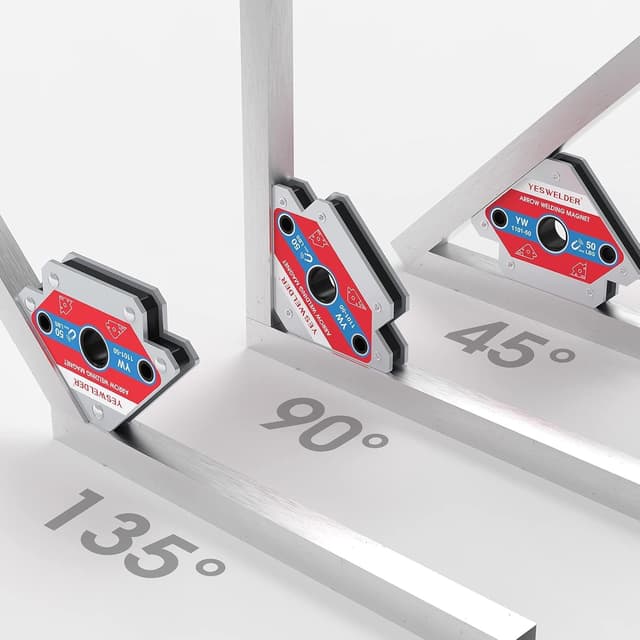 Detalle de YESWELDER 50lb Welding Magnets (4-piece set) for 45°, 90° and 135° alignment
