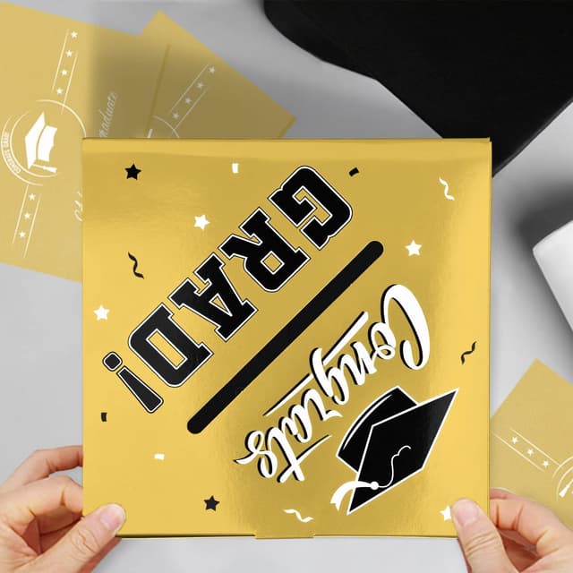 Detalle 2 de Gatherfun Graduation Party Decorations Box and Card Box (Gold)