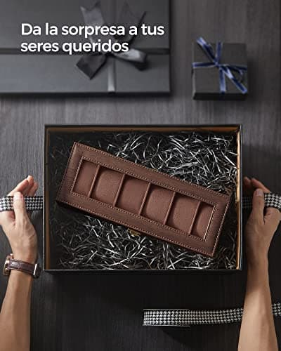 Thumbnail 6 de SONGMICS JWB006K01: caja para 6 relojes con tapa de cristal y cojín extraíble