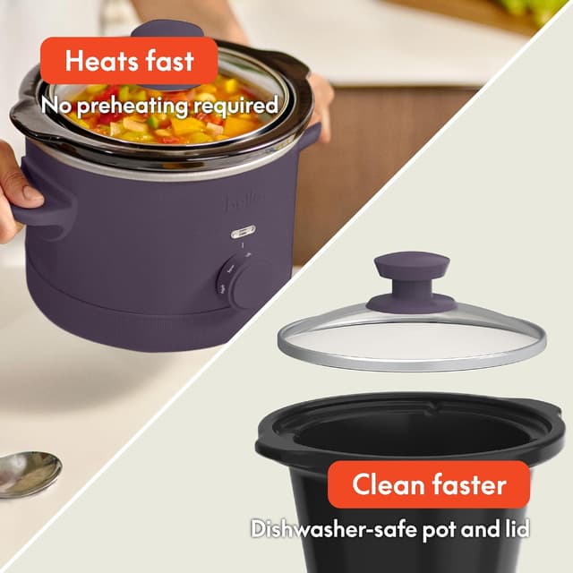Detalle de bella 1.5 Qt Slow Cooker with 3 Heat Manual Control (Ceramic Nonstick) — Plum