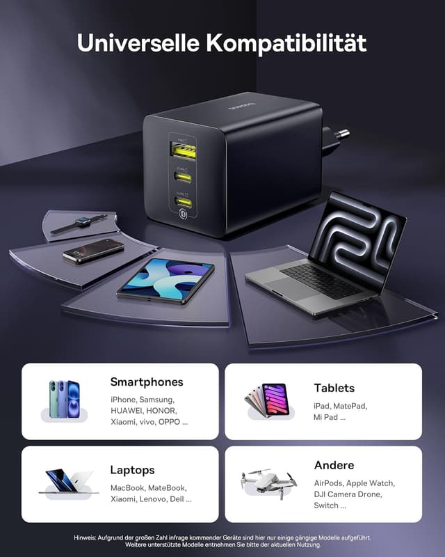 Detalle 2 de Baseus Enerfill 100W Ladegerät 3‑Ports