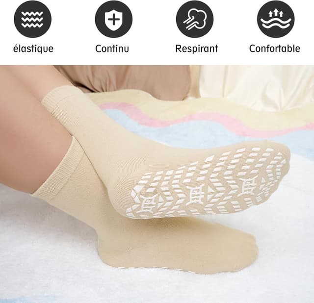 Thumbnail 4 de PUTUO Chaussettes Antidérapantes Homme 4 Paires