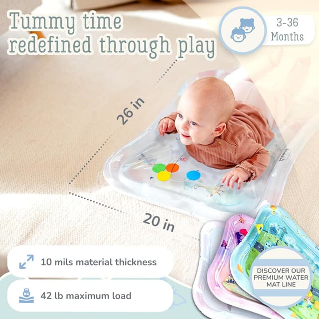 Detalle de TummyTime Wassermatte von Freudeskind – Baby-Wasserspielmatte, phthalat- & BPA-frei (ab 0/3/6/9 bis 24 Monate)