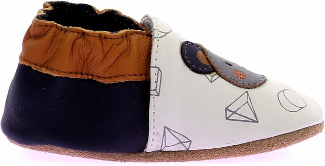 Detalle de Robeez Geometric Style – chaussons d’intérieur en cuir souple pour garçon