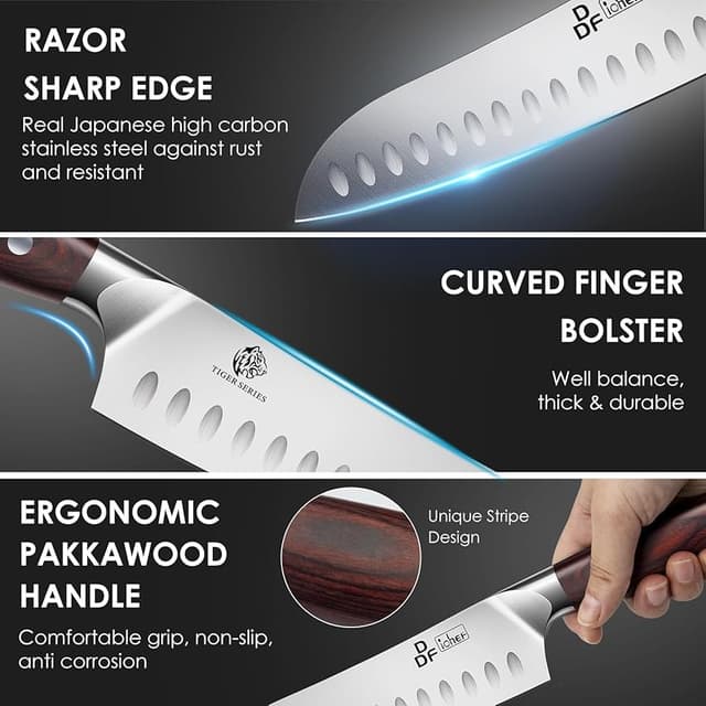 Detalle de DDF iohEF Cuchillo Santoku 18 cm para chef 🍴