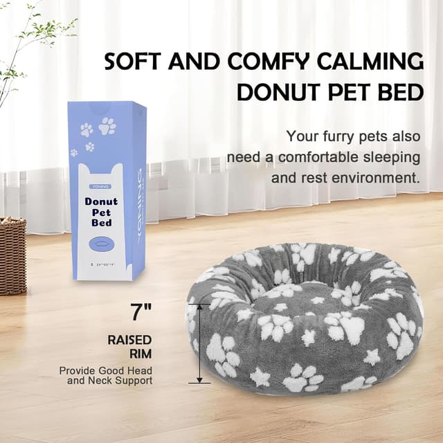Detalle 2 de Yaning 58cm donut dog bed for small dogs