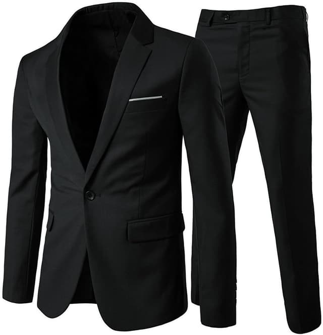 Detalle de Allthemen Costume Homme slim fit deux pièces uni en polyester/viscose