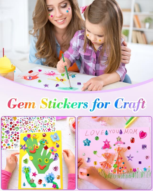 Thumbnail 5 de 6124Pcs Gem Stickers Self-Adhesive Gems 🎨