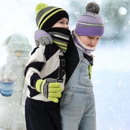 Thumbnail 7 de JFAN 3 en 1 chapeau bonnet gants enfant đŹ