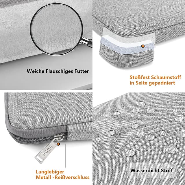 Detalle 2 de TECOOL 16 Zoll Laptoptasche wasserdicht