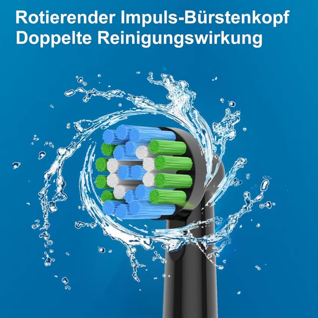 Detalle de Precision Clean Aufsteckbürsten (16 Stück) kompatibel mit Oral-B E‑Zahnbürsten – Schwarz