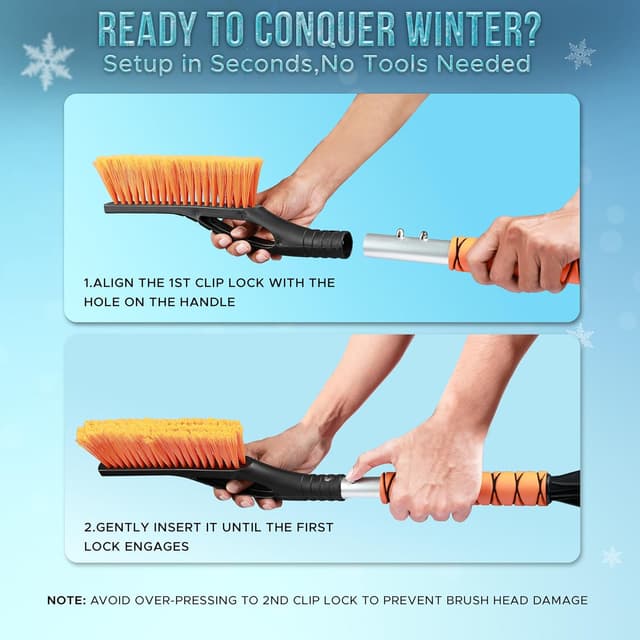 Thumbnail 5 de EcoNour 27" Snow Brush with Ice Scraper 2-Pack