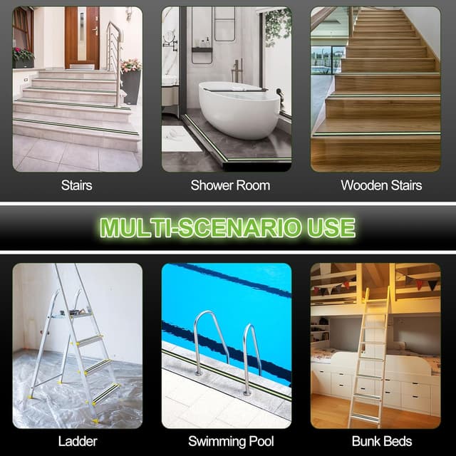 Thumbnail 6 de AiQInu nastro antiscivolo fluorescente 5 m x 5 cm con luce nel buio