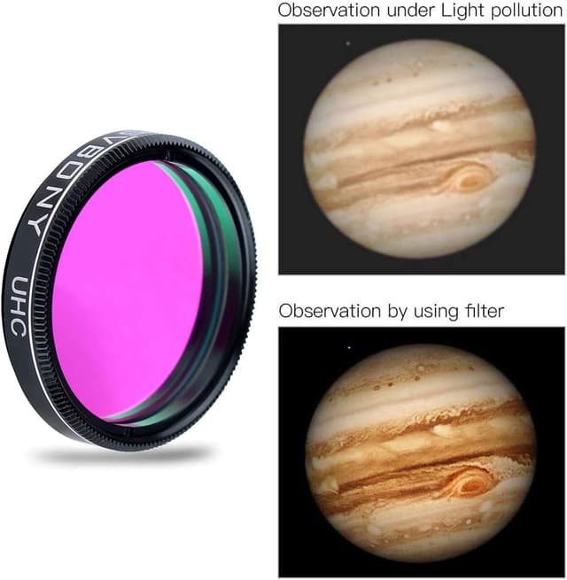 Detalle 2 de Svbony UHC filtro telescopico da 1,25" (diametro 3,2 cm) per nebulose e astrofotografia