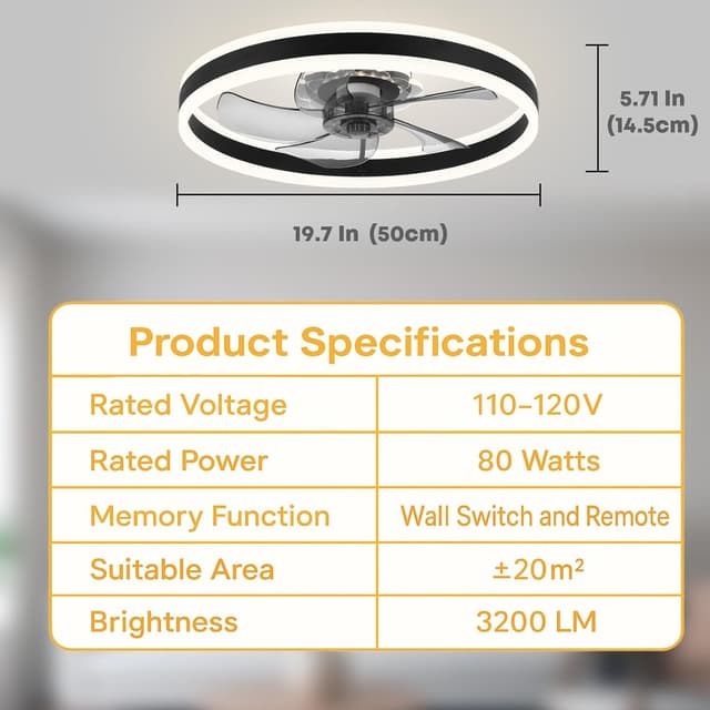 Thumbnail 5 de Fszdorj 20-inch Ceiling Fan
