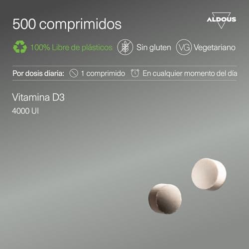 Thumbnail 2 de ALDOUS Vitamina D3 4000 UI — 500 comprimidos 💊