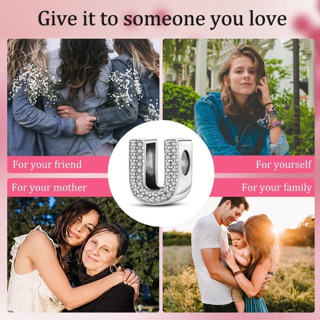 Thumbnail 6 de CQWVB Buchstabe Charm-Anhänger A–Z aus 925 Sterling Silber – Alphabet Charms für Armband & Kette