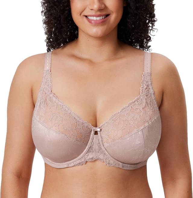 Detalle de Delimira Women’s Beauty Lace Non-Padded Minimiser Underwired Full Figure Bra