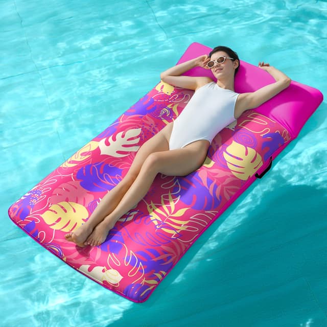 Detalle de Sloosh SLOOSH Inflatable Pool Floats Lounger XL (68" x 34") with Fabric Cover & Headrest