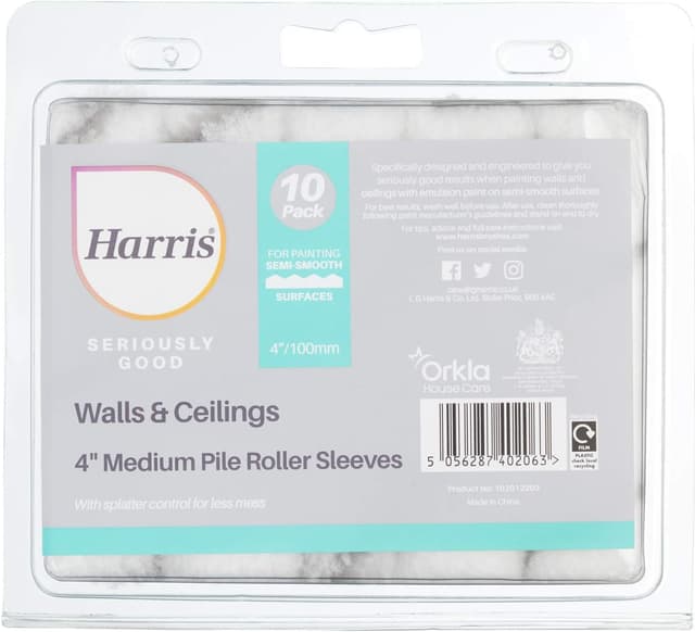 Detalle de Harris Seriously Good Walls & Ceilings 4in Mini Roller Sleeve 10 Pack (102012203)