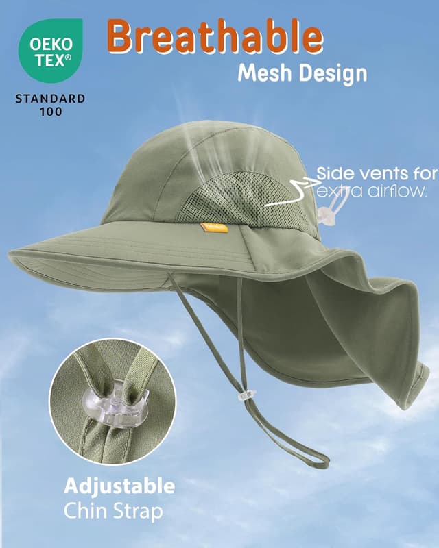 Detalle 2 de FURTALK Kinder Sonnenhut mit UPF 50+