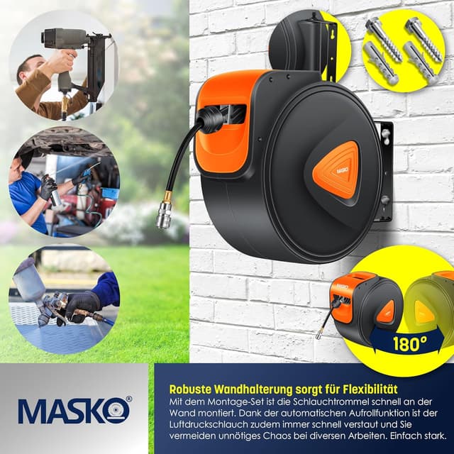 Thumbnail 5 de MASKO Automatik Druckluftschlauch Aufroller 30m