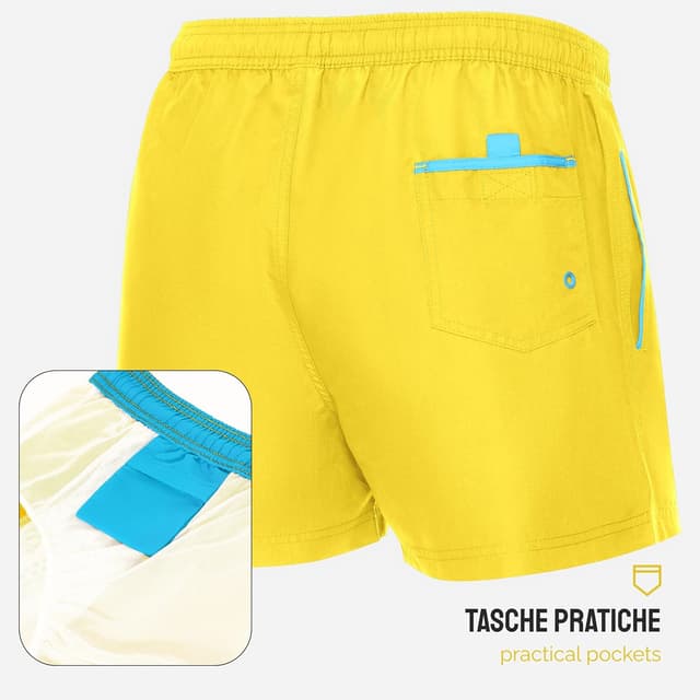 Detalle de Costume uomo mare extra corto con taschino Ladeheid LA40-199, in poliestere traspirante e fodera in rete