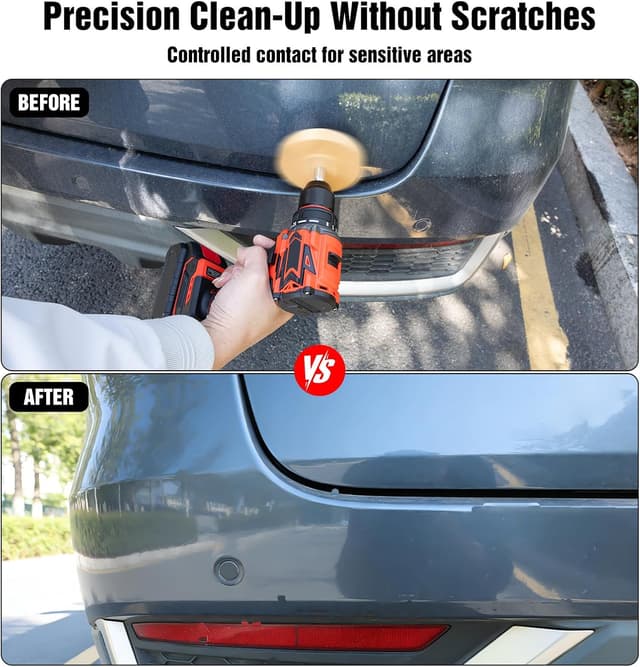 Detalle de OrbitShell Eraser Wheel Decal Remover Tool Kit with Rubber Wheels, Razor Scrapers & Drill Adapters