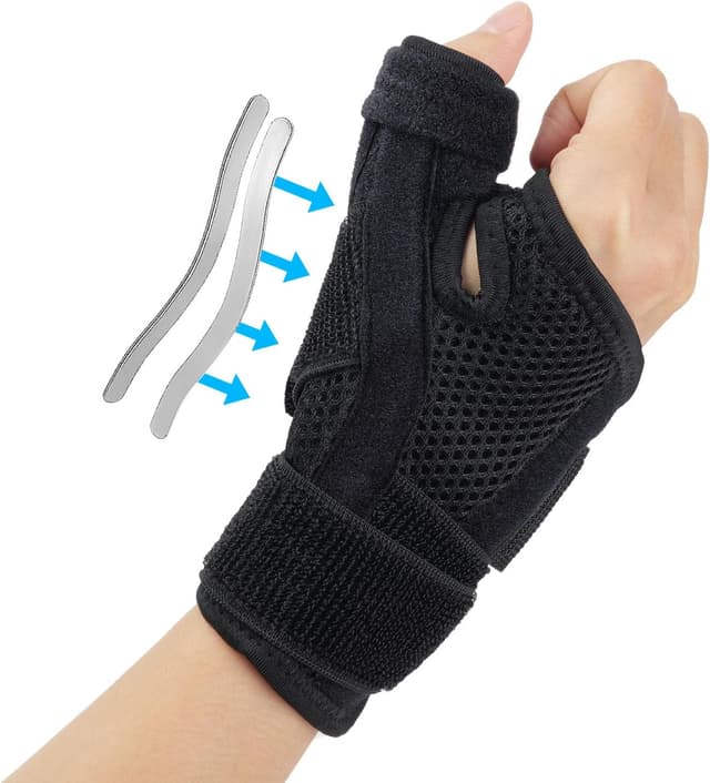 Detalle de ACWOO Attelle pouce réglable pour main droite & gauche (noir) : arthrite, tendinite, canal carpien et entorses
