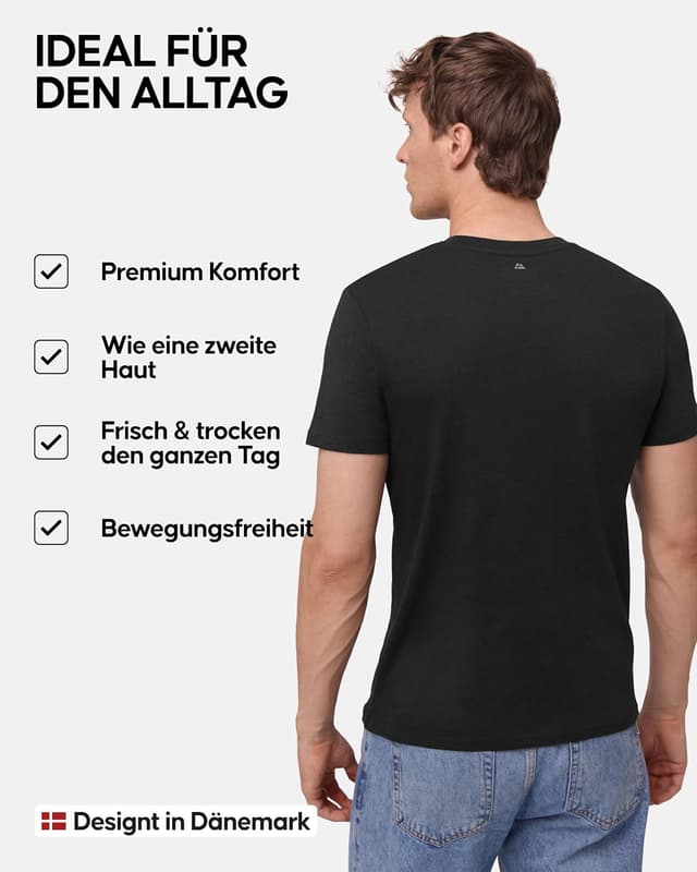 Detalle de Danish Endurance Herren T-Shirt Modal 50