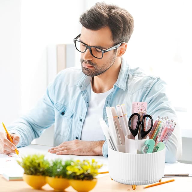 Thumbnail 6 de Cayxenful Drehbar Schreibtisch Organizer 5 Fächer