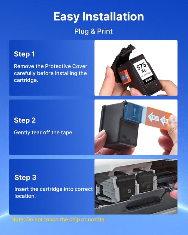 Detalle 2 de RUDGUZ Druckerpatronen 575 XL PG-575XL 575XL Black (kompatibel) – 2er-Pack für Canon Pixma